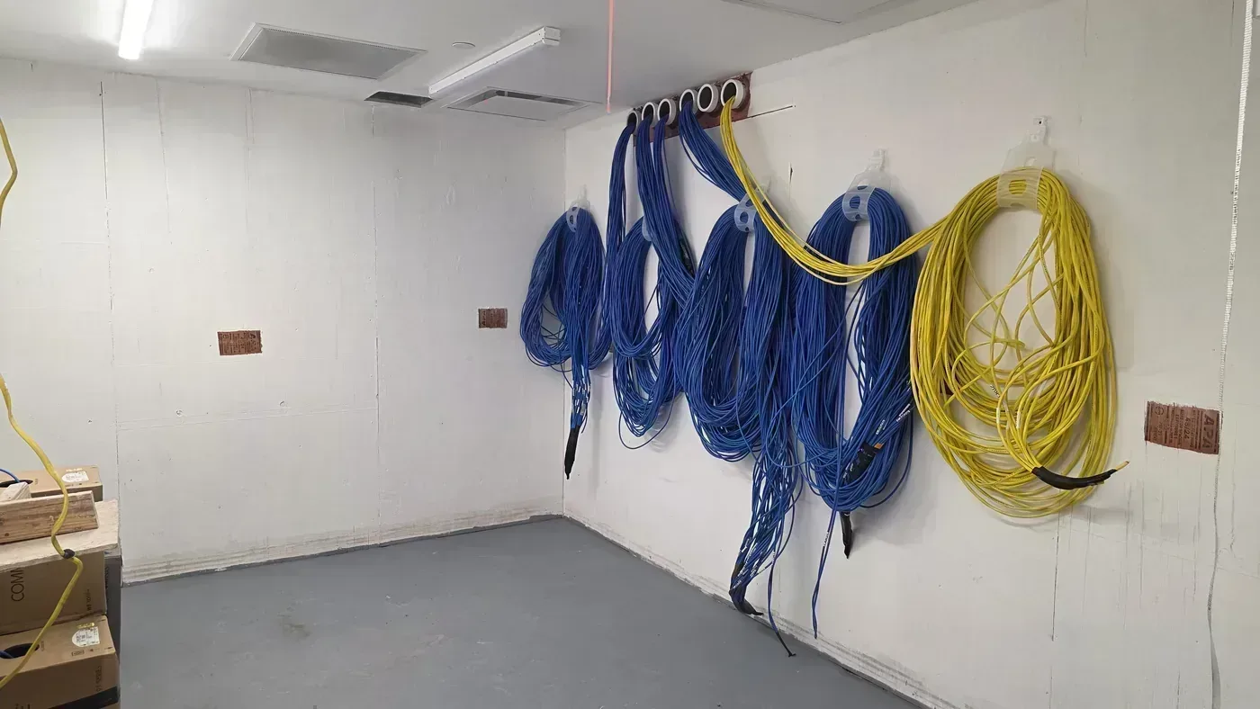 Cat6A and access control cabling in hospital pharmacy renovation