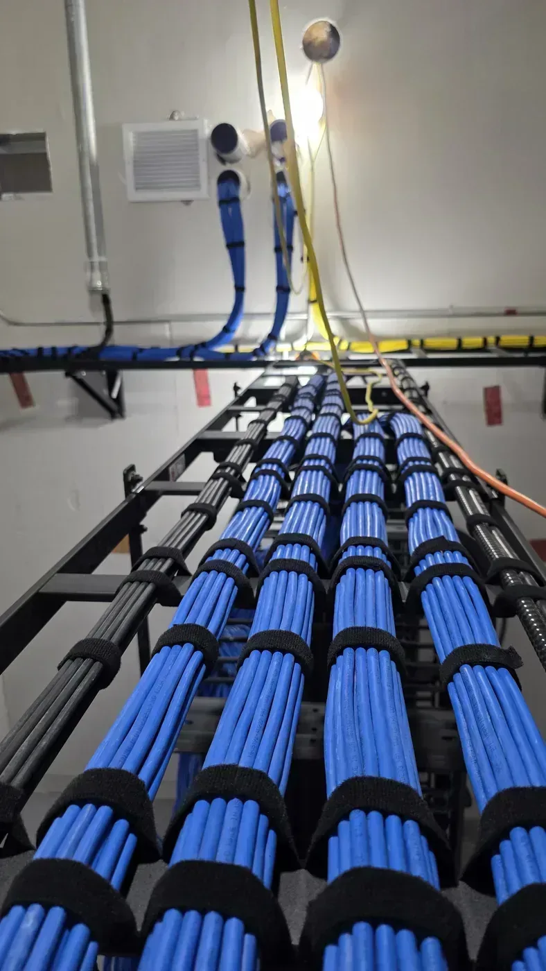 Medical Imaging Center Cat6A cable routing in TDR