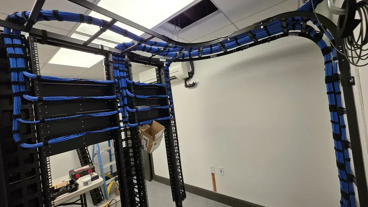 TDR and server room post termination with customer-provided racks